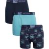 Lucky Brand Men’s Boxer Briefs – 3 Pack Soft Stretch Casual Men’s Underwear with Functional Fly Pouch Boxers (S-2XL)(Total Eclipse/Mood Indigo Print/Reef Waters)