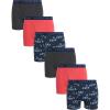 Lucky Brand Mens Boxer Briefs – 6 Pack Classic Mens Underwear Boxer Briefs with Functional Fly – Soft Cotton Boxers for Men(Charcoal Grey Heather/Mood Indigo Print/Mineral Red)