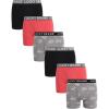 Lucky Brand Mens Boxer Briefs – 6 Pack Classic Mens Underwear Boxer Briefs with Functional Fly – Soft Cotton Boxers for Men(Jet Black/December Sky Print/Mineral Red)