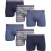 Lucky Brand Mens Boxer Briefs – 6 Pack Classic Mens Underwear Boxer Briefs with Functional Fly – Soft Cotton Boxers for Men(Navy/Stripe/Grey)