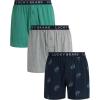 Lucky Brand Mens Boxer Shorts – 3 Pack Knit Cotton Boxers for Men with Functional Fly – Lightweight Mens Underwear Boxers(Heather Grey/Print/Bottle Green)