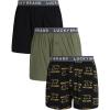 Lucky Brand Mens Boxer Shorts – 3 Pack Knit Cotton Boxers for Men with Functional Fly – Lightweight Mens Underwear Boxers(Jet Black/Jet Black Print/Green)