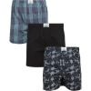 Lucky Brand Mens Boxer Shorts – 3 Pack Woven Cotton Boxers for Men with Functional Fly – Lightweight Mens Underwear Boxers(Blue/Black/Palm Tree)