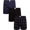 Lucky Brand Mens Boxer Shorts – 3 Pack Woven Cotton Boxers for Men with Functional Fly – Lightweight Mens Underwear Boxers(Indigo Plaid/Black/Indigo Print)
