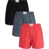 Lucky Brand Mens Boxer Shorts – 3 Pack Woven Cotton Boxers for Men with Functional Fly – Lightweight Mens Underwear Boxers(Medium Grey/Mineral Red/Jet Black)