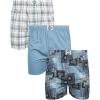 Lucky Brand Mens Boxer Shorts – 3 Pack Woven Cotton Boxers for Men with Functional Fly – Lightweight Mens Underwear Boxers(Plaid/Blue/Print)
