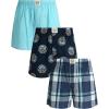 Lucky Brand Mens Boxer Shorts – 3 Pack Woven Cotton Boxers for Men with Functional Fly – Lightweight Mens Underwear Boxers(Plaid/Mood Indigo/Sea Angel)