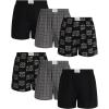 Lucky Brand Mens Boxer Shorts – 6 Pack Relaxed Fit Cotton Boxers with Functional Fly and Elastic Waistband (Sizes: S-XL)(December Sky Plaid/Jet Black/Jet Black Print)