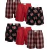 Lucky Brand Mens Boxer Shorts – 6 Pack Relaxed Fit Cotton Boxers with Functional Fly and Elastic Waistband (Sizes: S-XL)(Silver Filigree Plaid/Jet Black Print/Tandori Spice)