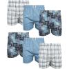 Lucky Brand Mens Boxer Shorts – 6 Pack Relaxed Fit Cotton Boxers with Functional Fly and Elastic Waistband (Sizes: S-XL)(White Tartan/Light Blue/Blue Bandana Print)