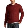 Lucky Brand Men’s Cable Crew Neck Sweater(Cabernet)