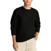 Lucky Brand Men’s Cable Crew Neck Sweater(Dark Black)
