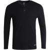 Lucky Brand Men’s Henley Shirt – Long Sleeve Waffle Knit Cotton Henley Thermal Shirt – Undershirts for Men(Jet Black)