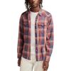Lucky Brand Men’s Indigo Plaid Western Long Sleeve Shirt(Red Multi)