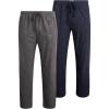 Lucky Brand Men’s Lightweight Plaid Fleece 2 Pack Pajama Pants(Mood Indigo Print/Grey Print)