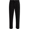 Lucky Brand Men’s Lightweight Plaid Fleece Pajama Pants(Jet Black With Embossed Logo)