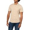 Lucky Brand Men’s Linen Short Sleeve Button Up Shirt(Plaza Taupe)