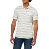 Lucky Brand Men’s Linen Short Sleeve Stripe Button Up Shirt(Multi)