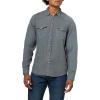 Lucky Brand Men’s Linen Western Long Sleeve Shirt(Dark Slate)