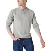 Lucky Brand Mens Men’s Cloud Soft Henley Sweater(Light Heather Grey)