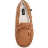 Lucky Brand Mens Micro-Suede Moccasin Slippers with Faux Sherpa Lining(Tan)