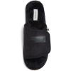 Lucky Brand Mens Microsuede Memory Foam Open Toe Slippers, Cool Adjustable Strap Indoor Outdoor House Sliders for Men(Black/Black)