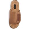 Lucky Brand Mens Microsuede Memory Foam Open Toe Slippers, Cool Adjustable Strap Indoor Outdoor House Sliders for Men(Tan)