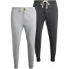 Lucky Brand Mens Pajama Pants – 2 Pack Micro Suede Knit Bottom Joggers for Men with Side Pocket – Mens Lounge Pants (S-XL)(Charcoal Heather/Grey Heather)
