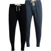 Lucky Brand Mens Pajama Pants – 2 Pack Micro Suede Knit Bottom Joggers for Men with Side Pocket – Mens Lounge Pants (S-XL)(Indigo/Black)
