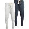 Lucky Brand Mens Pajama Pants – 2 Pack Micro Suede Knit Bottom Joggers for Men with Side Pocket – Mens Lounge Pants (S-XL)(Indigo/Heather Grey)