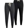 Lucky Brand Mens Pajama Pants – 2 Pack Micro Suede Knit Bottom Joggers for Men with Side Pocket – Mens Lounge Pants (S-XL)(Jet Black/Charcoal Heather)