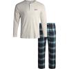 Lucky Brand Men’s Pajama Set – 2 Piece Long Sleeve Crewneck Mens Shirts and Flannel Lounge Pants – Cozy Pajama Pants Set S-XL(Oatmeal Heatherdecember Sky Plaid)