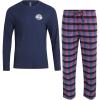 Lucky Brand Men’s Pajama Set – 2 Piece Long Sleeve Waffle Knit Top and Flannel Fleece Thermal Pants – Cozy Men’s Base Layers(Mood Indigo Heather/Mood Indigo Plaid)