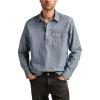 Lucky Brand Men’s Pop-Over Chambray Shirt(Indigo)