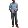 Lucky Brand Men’s Printed Paisley 1 Pocket Long Sleeve Shirt(Blue Multi)