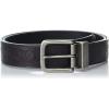 Lucky Brand Men’s Reversible Genuine Leather Belt | Classic | Casual | Dress | Everyday | Western | Metal Buckle(Western Reversible – Brown/Black)