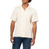 Lucky Brand Men’s Short Sleeve Camp Collar Shirt(Cream Multi)