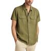 Lucky Brand Men’s Short Sleeve Double Weave Utility Shirt(Deep Lichen Green)