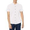 Lucky Brand Men’s Short Sleeve Linen Button Up Shirt(Bright White1)