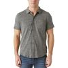Lucky Brand Men’s Short Sleeve Linen Button Up Shirt(Heather Grey)