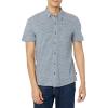 Lucky Brand Men’s Short Sleeve Linen Button Up Shirt(Insignia Blue)