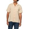 Lucky Brand Men’s Short Sleeve Linen Camp Collar Shirt(Aluminum)
