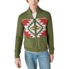 Lucky Brand Men’s Southwestern Print Full Zip Bomber Sweater(Olive Multi)