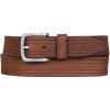 Lucky Brand Men’s Stitched Leather Belt | Classic | Casual | Dress | Everyday | Western | Genuine Leather | Metal Buckle(Antiqued Leather – Tan)