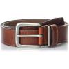 Lucky Brand Men’s Stitched Leather Belt | Classic | Casual | Dress | Everyday | Western | Genuine Leather | Metal Buckle(Leather Keeper – Tan)