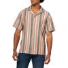 Lucky Brand Men’s Striped Short Sleeve Camp Collar Shirt(Multi Stripe)