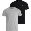 Lucky Brand Men’s T-Shirts – Classic Fit Short Sleeve Crewneck Mens Shirts – Soft Stretch Casual Undershirts for Men (S-XL)(Black/Grey)