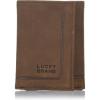 Lucky Brand Men’s Trifold Wallet | Id Window | Card Slots | Leather | Organization | Durable | Stylish(Grooved Leather – Brown)