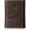 Lucky Brand Men’s Trifold Wallet | Id Window | Card Slots | Leather | Organization | Durable | Stylish(Leather Western – Brown)
