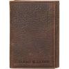 Lucky Brand Men’s Trifold Wallet Id Window Card Slots Leather Organization Durable Stylish(Double Stitched – Brown)